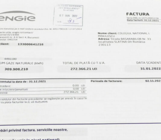 LICEUL CU FACTURĂ LA GAZE CÂT PREȚUL UNUI APARTAMENT