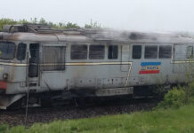 INCENDIU LA O LOCOMOTIVĂ, ÎN GARA PIATRA OLT