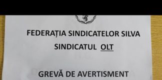 GREVĂ DE AVERTISMENT A FEDERAȚIEI SINDICATELOR SILVA