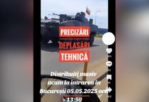 Dezinformări în spațiul online cu privire la deplasările unei coloane de tehnică militară