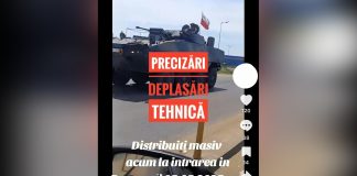 Dezinformări în spațiul online cu privire la deplasările unei coloane de tehnică militară