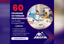 60 programe de formare profesională vor începe în august, la nivel național