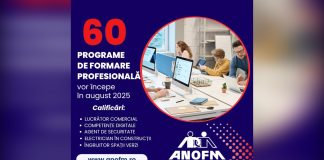 60 programe de formare profesională vor începe în august, la nivel național