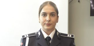 TÂNĂRĂ POLIȚISTĂ DIN OLT, A PRIMIT DISTINCȚIA ONORIFICĂ, DE ZIUA MAI