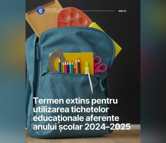 Termen extins pentru utilizarea tichetelor educaționale aferente anului școlar 2024–2025