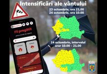 Meteorologii au emis cod galben de intensificări ale vântului