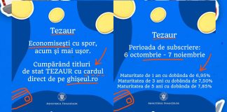 Noua ediție TEZAUR aduce dobânzi neimpozabile de până la 7,85%