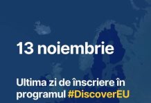 13 noiembrie – ultima zi de înscriere în programul DiscoverEU