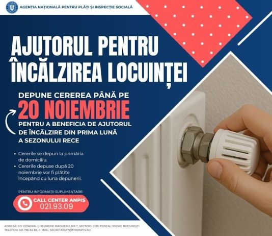 20 noiembrie, termenul-limită de depunere a cererilor pentru ajutorul de încălzire