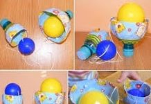 Expoziție de jucării decorative realizate din materiale reciclabile