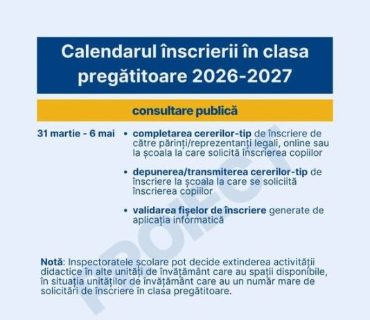 Copilul tău începe școala la toamnă? Consultare publica pentru inscrierea in 2026-2027