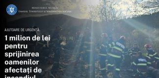 Ajutoare de urgență de 1 milion de lei pentru sprijinirea persoanelor afectate de incendiul din localitatea Rucăreni, județul Vrancea