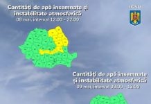 Atenționare meteorologică de COD GALBEN