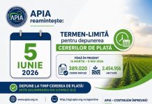 APIA reamintește: 5 iunie 2026 – termen-limită pentru depunerea Cererilor de Plată