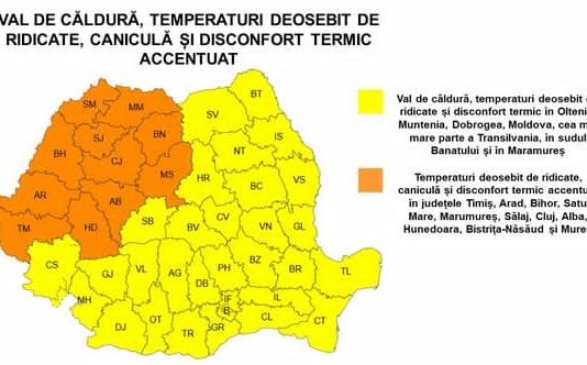 Val de căldură în perioada 25 iunie – 29 iunie, peste România