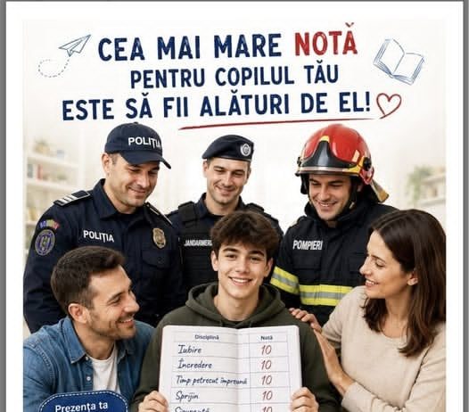 „Cea mai mare notă pentru copilul tău este să fii alături de el! Niciun examen nu merită un copil pierdut!”