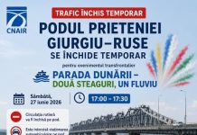 Circulația pe Podul Prieteniei se închide sâmbătă (27 iunie) pentru 30 de minute!