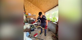 ȘARPE CAPTURAT ȘI ELIBERAT ÎN MEDIUL NATURAL DE JANDARMII OLTENI