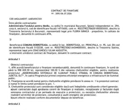 Iluminat public modern pentru Dobroteasa