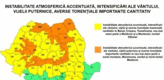 ANM: val de căldură persistent și episoade de instabilitate atmosferică accentuată