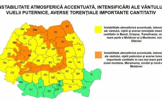 ANM: val de căldură persistent și episoade de instabilitate atmosferică accentuată