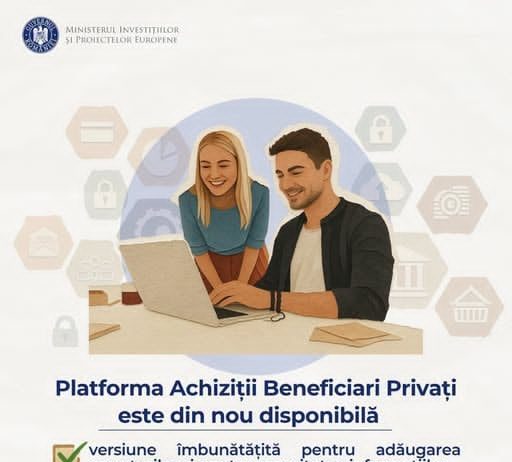 Aplicația Achiziții Beneficiari Privați poate fi utilizată din nou