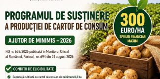 TERMEN LIMITĂ – SPRIJIN PENTRU CULTIVATORII DE CARTOF DE CONSUM