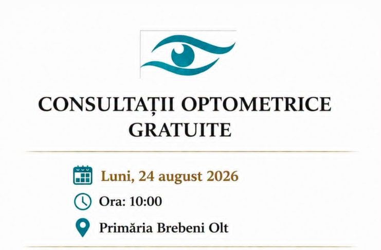 Consultații optometrice gratuite pentru locuitorii comunei Brebeni.