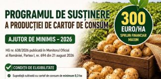 TERMEN LIMITĂ – SPRIJIN PENTRU CULTIVATORII DE CARTOF DE CONSUM