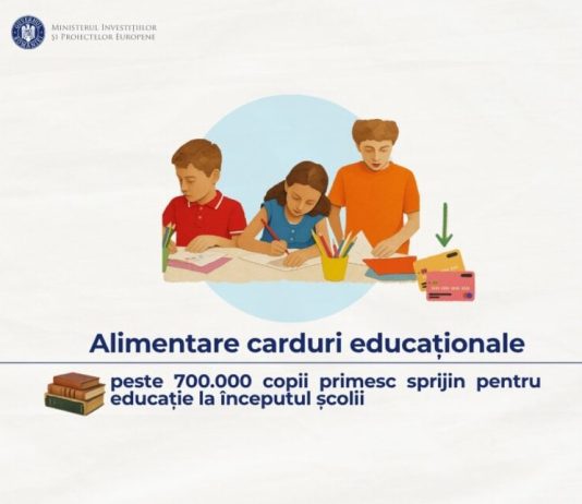 701.968 de copii au beneficiat de carduri educaționale în anul școlar 2025–2026
