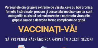 Vaccinarea antigripală, cea mai eficientă metodă prin care vă puteți reduce riscul de a dezvolta forme severe de boală.
