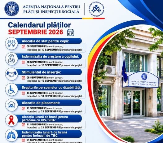 Calendarul plăților pentru beneficiile de asistență socială