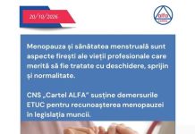 CNS „Cartel ALFA” susține demersurile Confederației Europene a Sindicatelor pentru recunoașterea menopauzei în legislația muncii.