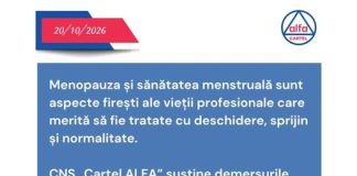 CNS „Cartel ALFA” susține demersurile Confederației Europene a Sindicatelor pentru recunoașterea menopauzei în legislația muncii.