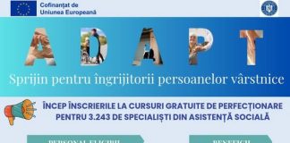 Cursuri gratuite pentru peste 3.000 de specialiști din asistența socială. Participanții primesc certificare și stimulente financiare.