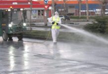 În Slatina se dezinfectează zilnic