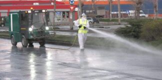 În Slatina se dezinfectează zilnic