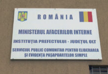 SE REIA ACTIVITATEA DE LUCRU CU PUBLICUL DE LA PAŞAPOARTE OLT, IN ANUMITE CONDITII