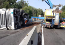 CETĂŢEAN SÂRB RĂSTURNAT CU UN TIR ÎN ZONA PĂDUREA SARU