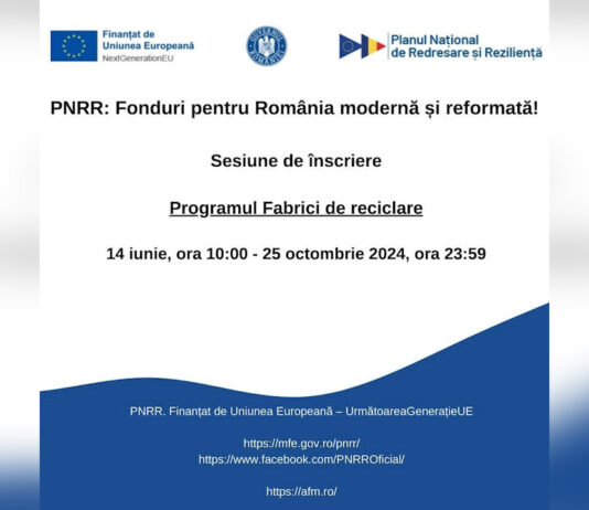 Prelungirea primei runde de atragere de fonduri în cadrul Programului Fabrici de reciclare