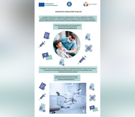Ghiduri de finanțare în consultare publică – cabinete medicale școlare