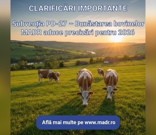 CLARIFICĂRI IMPORTANTE: Subvenția pentru Bunăstarea Bovinelor (PD-27)