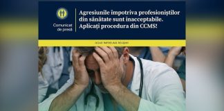 Agresiunile împotriva profesioniștilor din sănătate sunt inacceptabile. Aplicați procedura din CCMS!