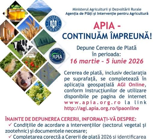 APIA dă startul Campaniei de informare pentru primirea Cererilor de Plată în anul 2026