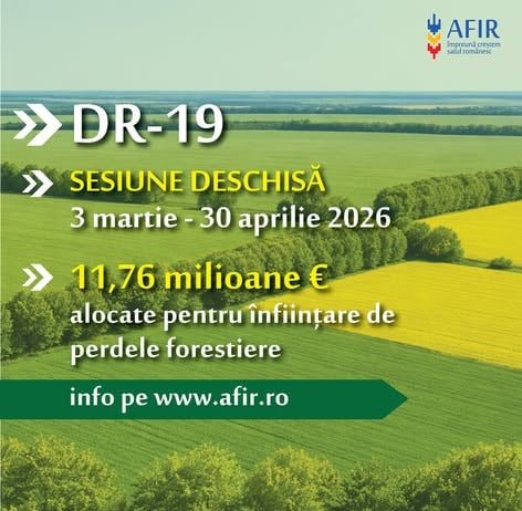 200.000 € pentru fermierii care doresc înființarea perdelelor naturale de protecție pentru culturile agricole