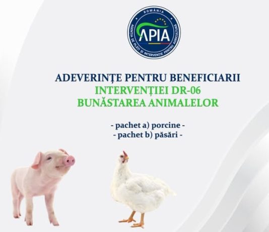 APIA eliberează adeverințe pentru beneficiarii intervenției DR 06 – Bunăstarea animalelor