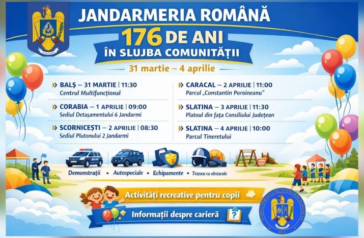 176 de ani de la înființarea Jandarmeriei Române – Activități în spațiul public