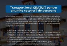 INFORMARE – Transport local gratuit pentru anumite categorii de persoane