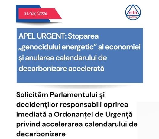 APEL URGENT: Stoparea „genocidului energetic”