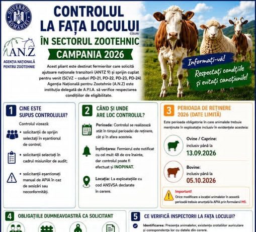 Ghidul controalelor la fața locului în sectorul zootehnic – Campania 2026